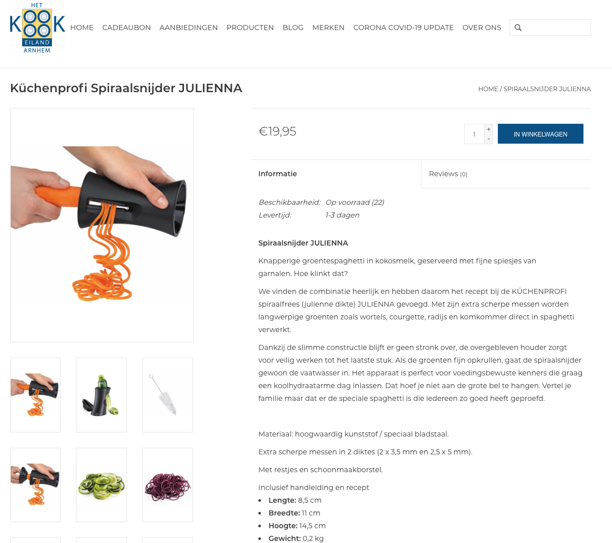 Het kookeiland voorbeeld productbeschrijving