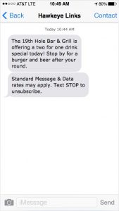 sms marketing example