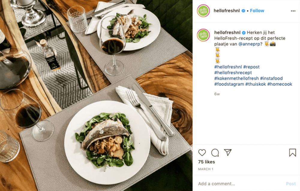 Instagram voorbeeld