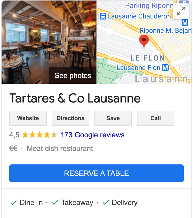 Reservierungen über Google My Business