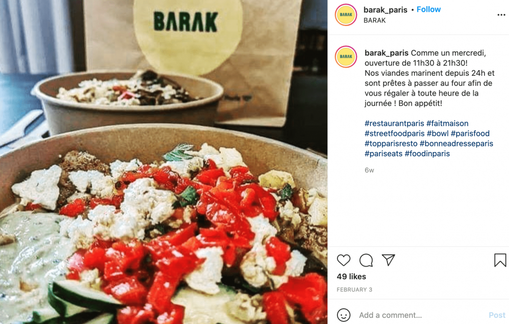 Photographie plats Barak