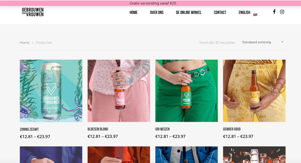 Vente de produits dérivés sur la boutique en ligne Gebrouwen door Vrouwen