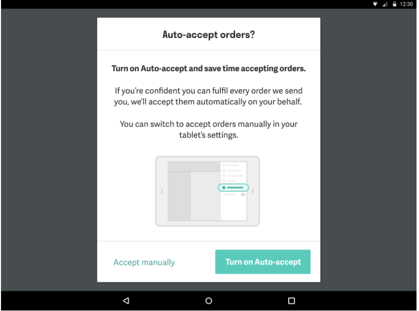 Acceptation automatique des commandes Deliveroo