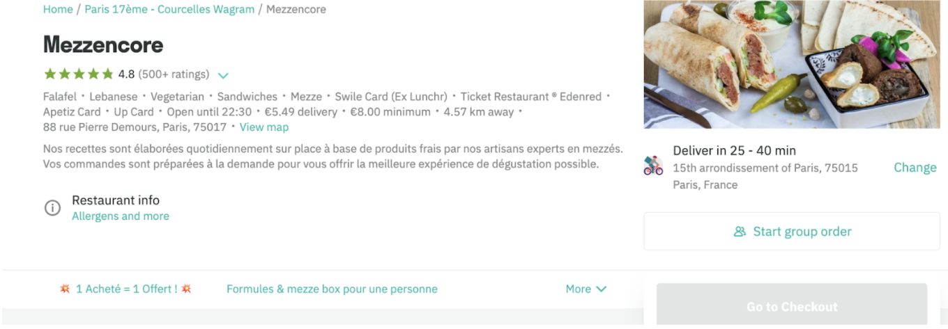 Restaurant Mezzencore Deliveroo