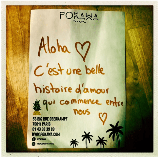 Note personnalisée livraison Pokawa