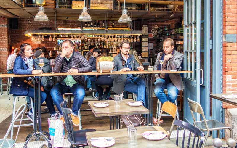 Bar in New York City with open seating concept 