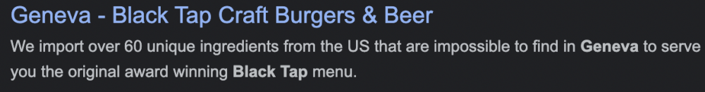 Suchmaschinenergebnis für Black Tap Genf