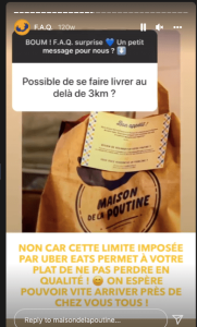 Questions-réponses compte Instagram Maison de la Poutine