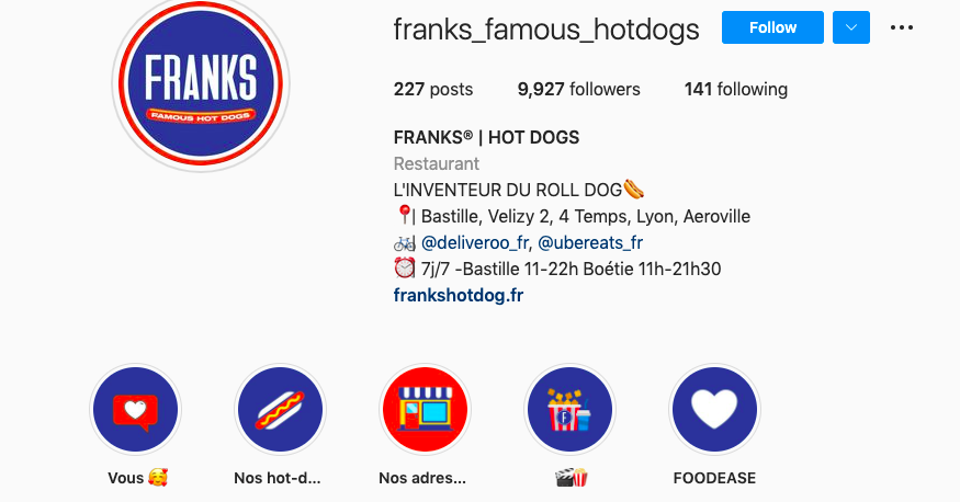 Stories à la Une restaurant Franks Hot Dog