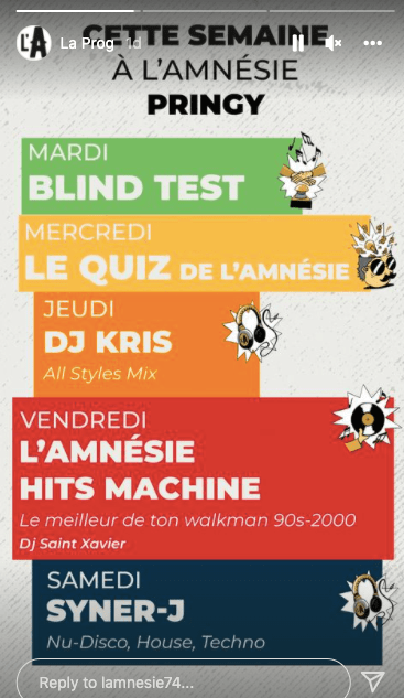Programmation musicale Bar L'Amnésie