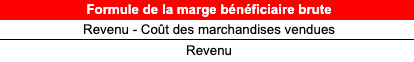 Formule de la marge bénéficiaire brute