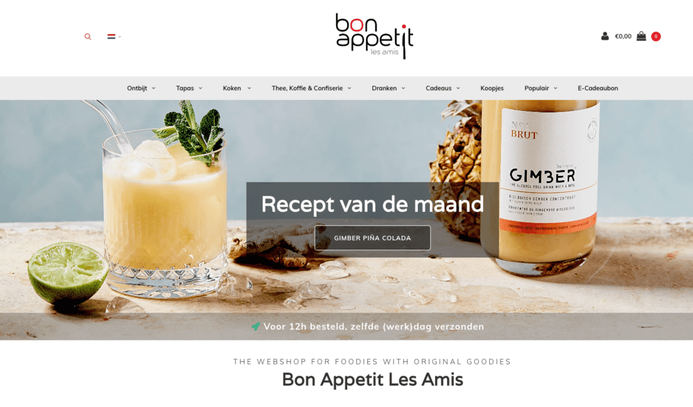 Webshop Thema Voorbeeld: Bon Appetit Les Amis