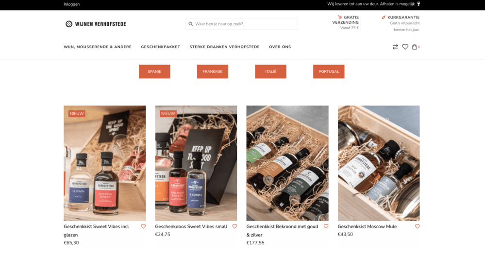 Webshop Design Voorbeeld: Wijnen Verhofstede