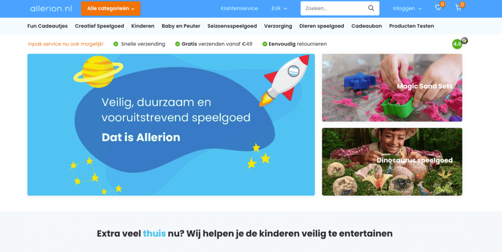 Webshop Design Voorbeeld: Allerion