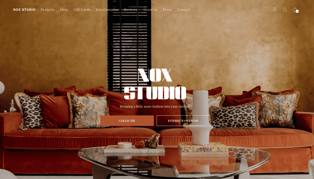 Webshop Design Voorbeeld: Nox Studios