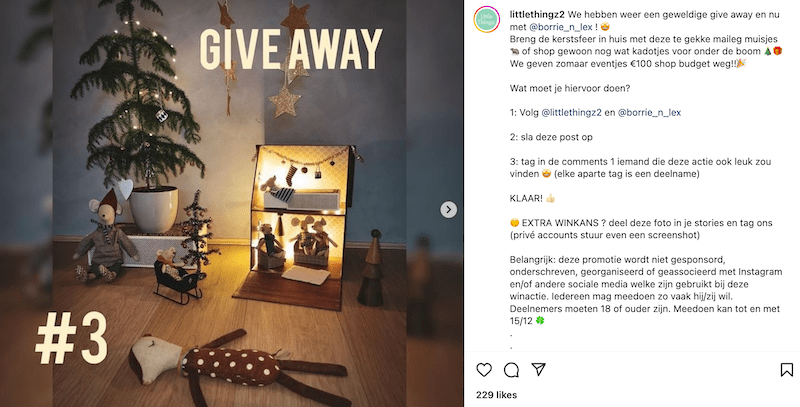 kerst winactie op instagram