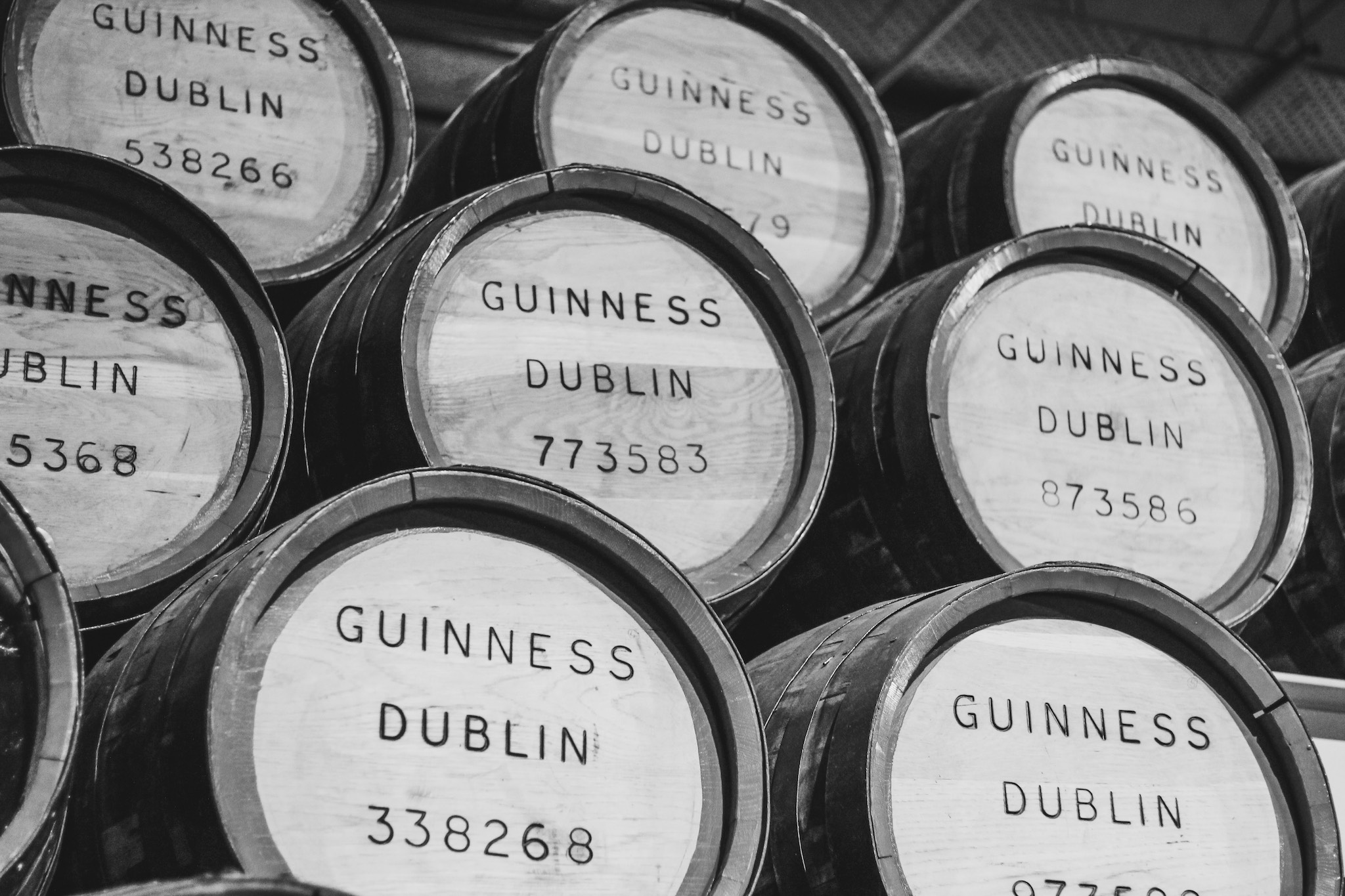 Guinness kegs and barrels