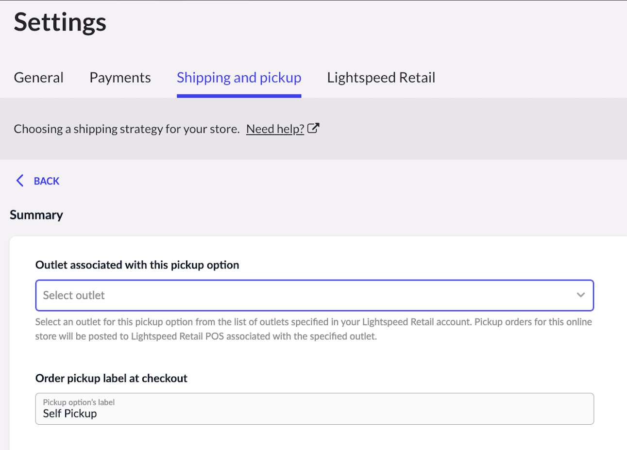 How to access the BOPIS settings in Lightspeed Retail.