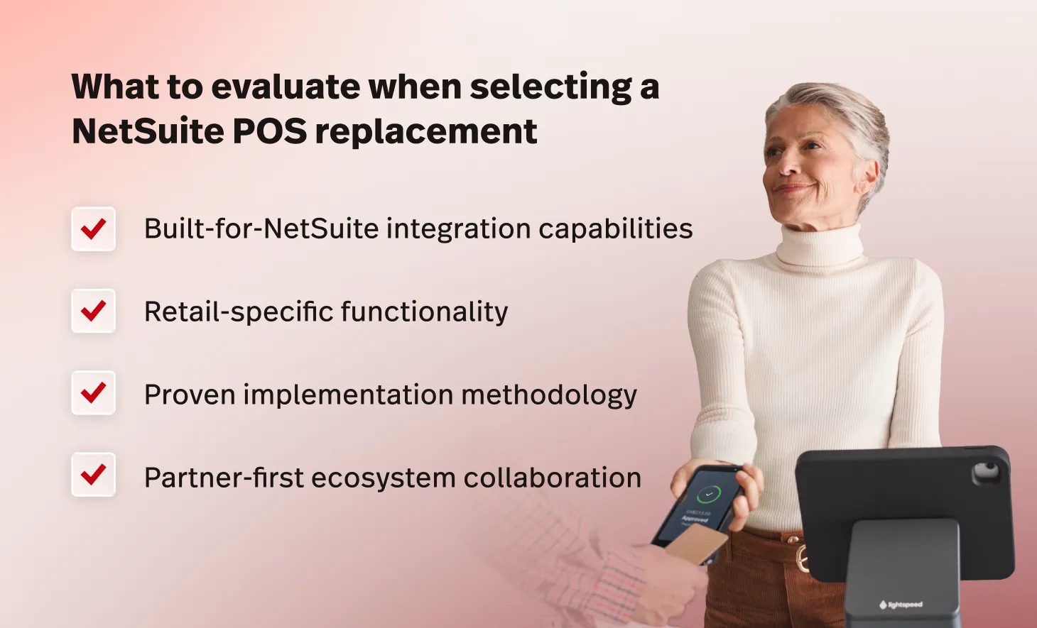 A checklist for what to evaluate when selecting a POS replacement containing the same text as appears in the blog.